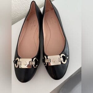 Kate Spade Black Flats with Gold Accents